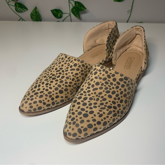 Catherine Malandrino D'Orsay Flats Size 6.5  US Tan Brown Cheetah Print Spotted - Picture 5 of 9
